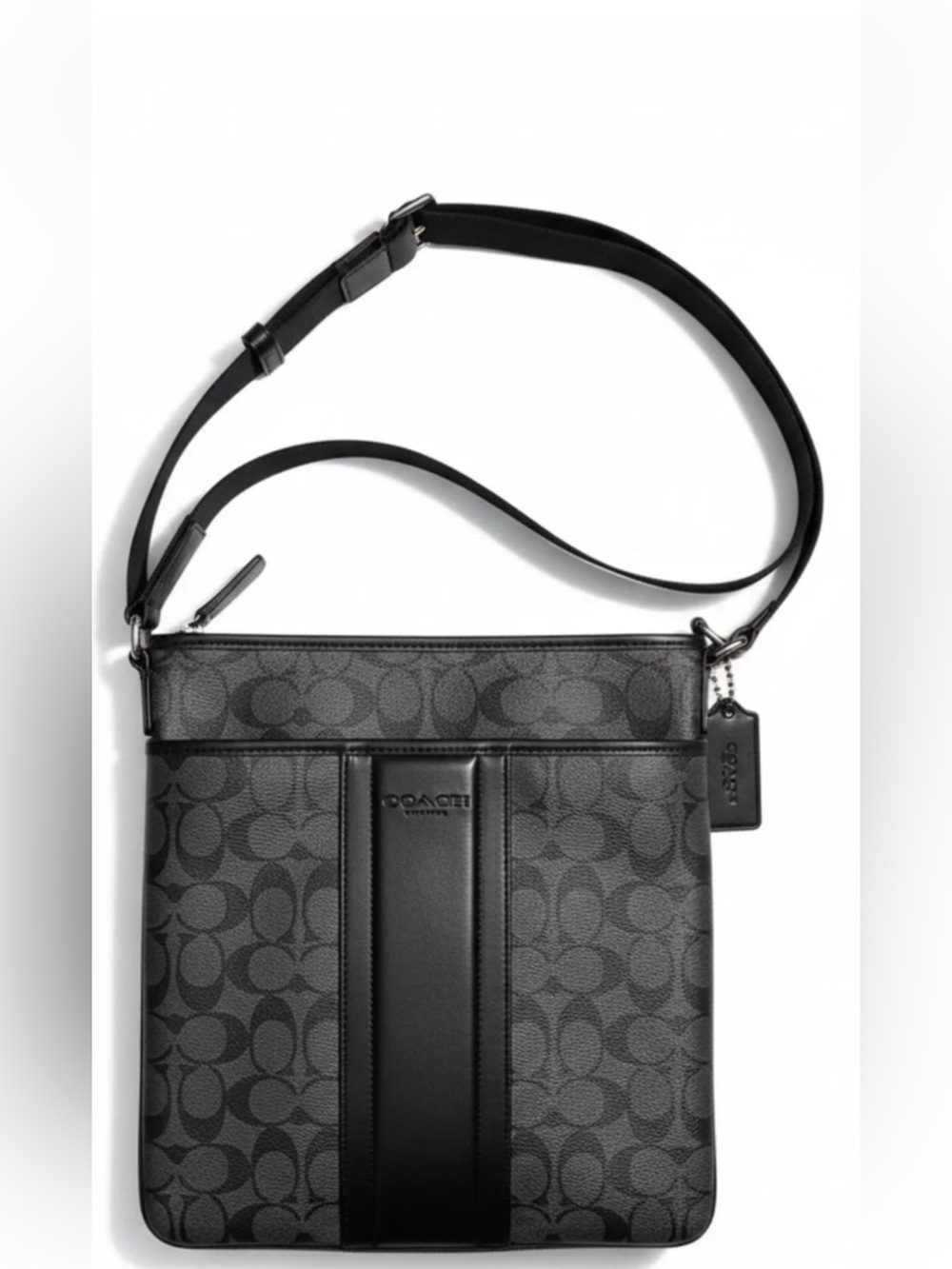 COACH signature heritage monogram black crossbody satchel bag